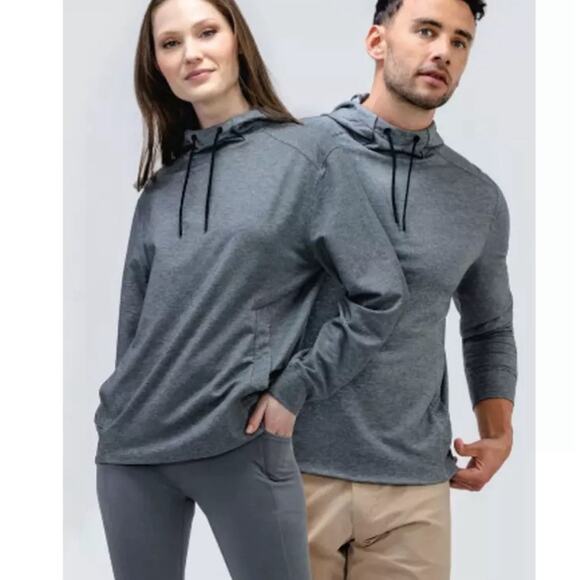 Ministry of Supply Fusion Terry For All Hoodie Classic Grey Heather Unisex S NWT - Picture 2 of 12